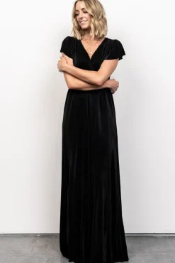 Outlet Baltic Born Athena Pleated Maxi Dress | Black