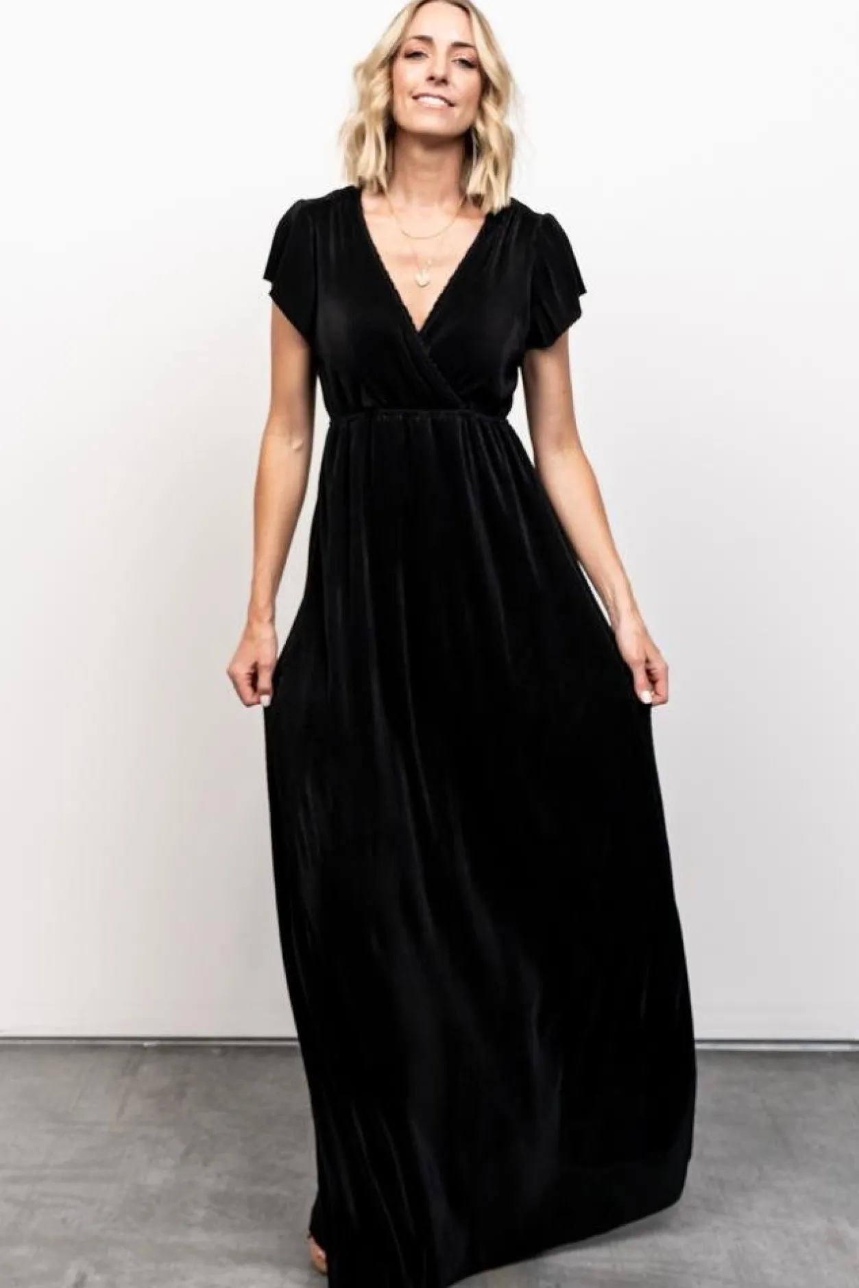 Outlet Baltic Born Athena Pleated Maxi Dress | Black