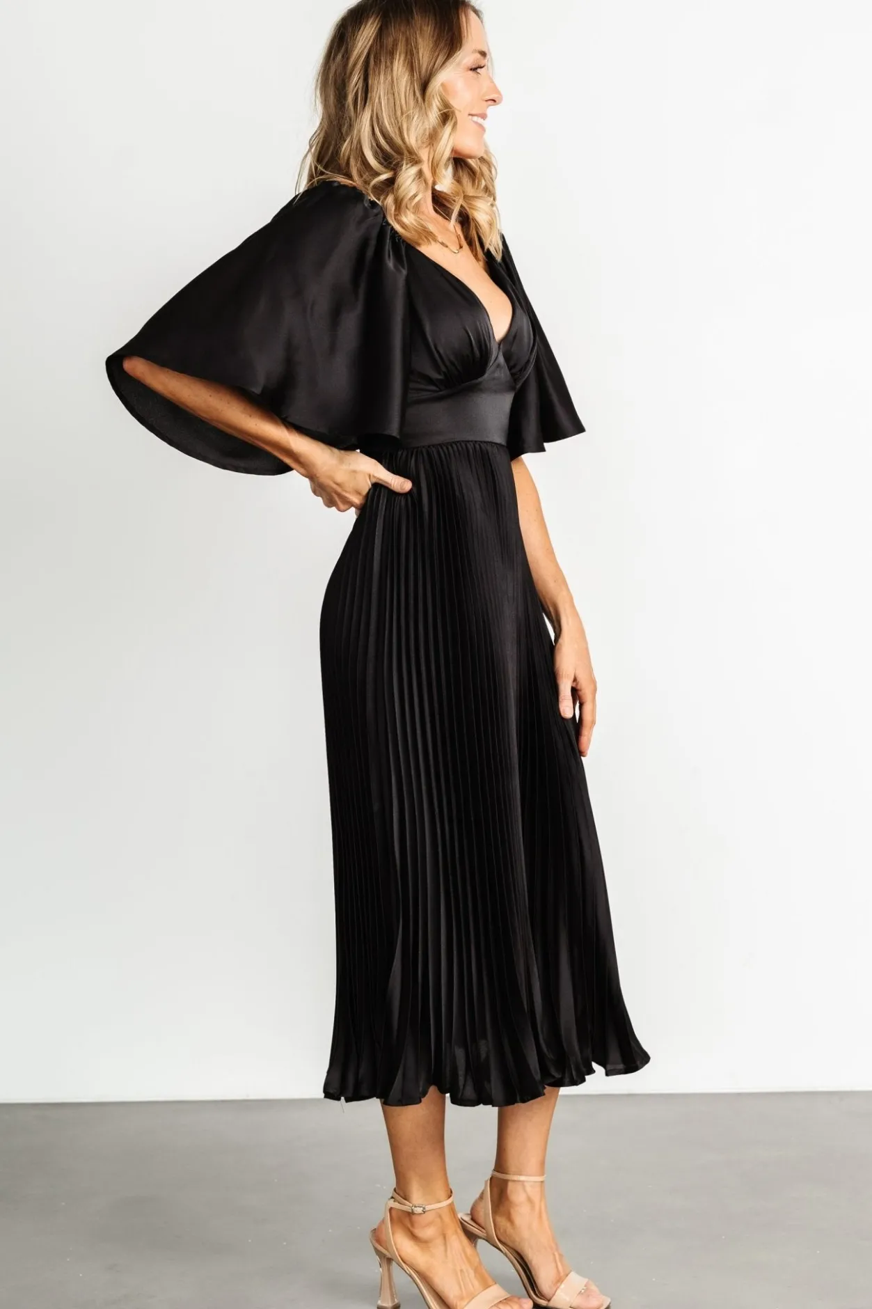 Outlet Baltic Born Aubree Pleated Dress | Black