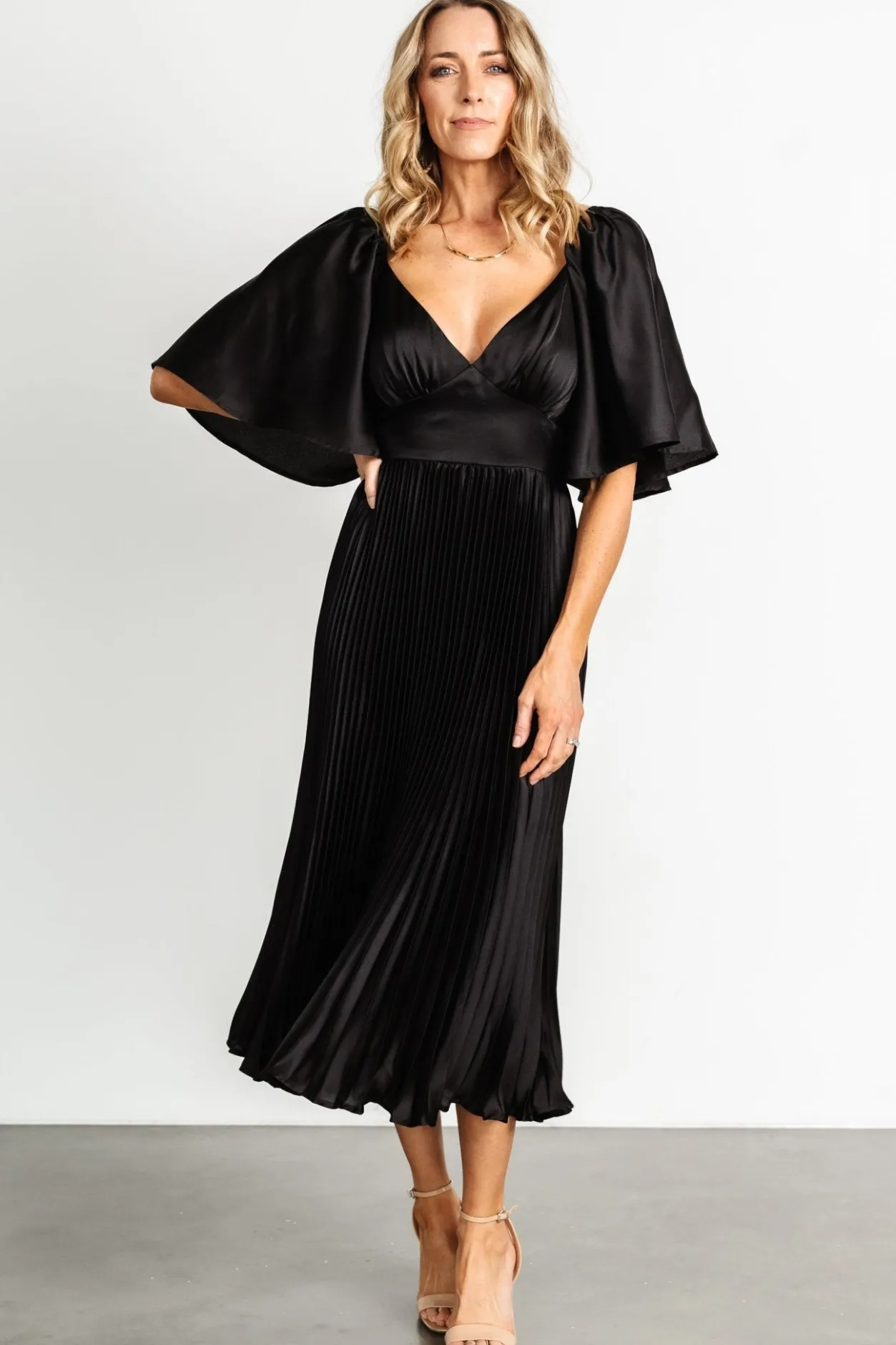 Outlet Baltic Born Aubree Pleated Dress | Black