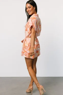 Outlet Baltic Born Audra Romper | Pink Multi Print PinkMultiPrint