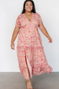 Fashion Baltic Born Audrey Deep V Maxi Dress | Blush Floral BlushFloral