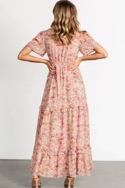 Fashion Baltic Born Audrey Deep V Maxi Dress | Blush Floral BlushFloral