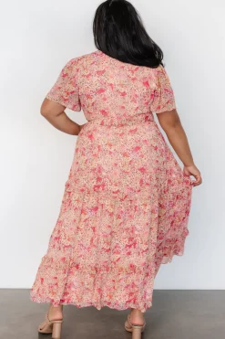 Fashion Baltic Born Audrey Deep V Maxi Dress | Blush Floral BlushFloral
