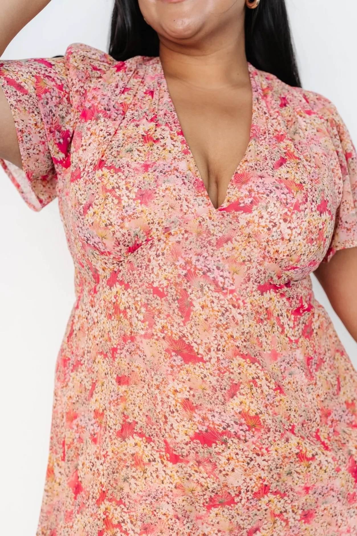 Fashion Baltic Born Audrey Deep V Maxi Dress | Blush Floral BlushFloral