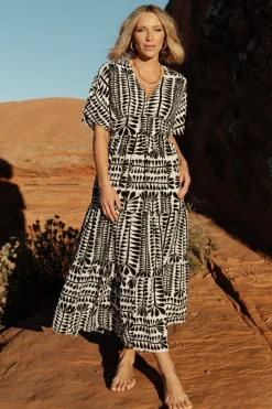 Clearance Baltic Born Austin Kimono Dress | Black Print BlackPrint