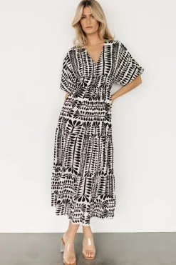 Clearance Baltic Born Austin Kimono Dress | Black Print BlackPrint
