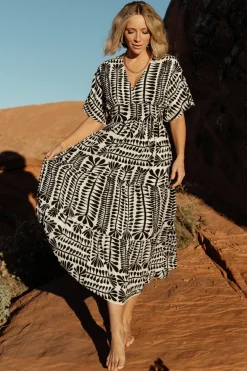 Clearance Baltic Born Austin Kimono Dress | Black Print BlackPrint