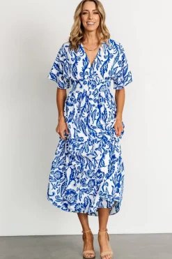 Best Baltic Born Austin Kimono Dress | Cobalt Print CobaltPrint
