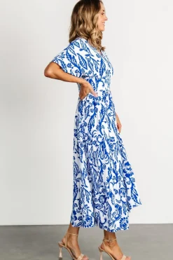 Best Baltic Born Austin Kimono Dress | Cobalt Print CobaltPrint