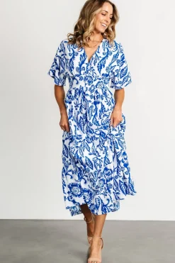 Best Baltic Born Austin Kimono Dress | Cobalt Print CobaltPrint