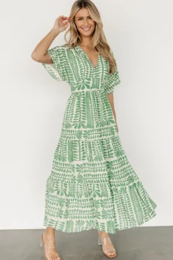 Discount Baltic Born Austin Kimono Dress | Green Print GreenPrint