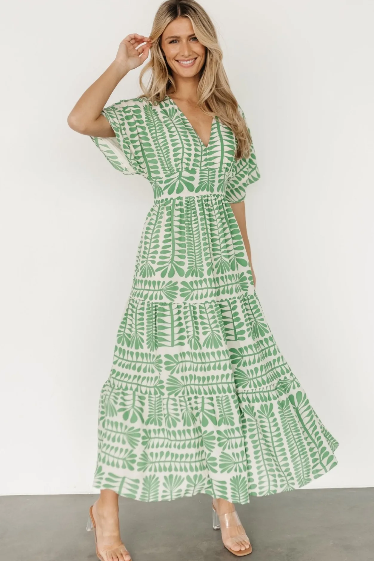 Discount Baltic Born Austin Kimono Dress | Green Print GreenPrint