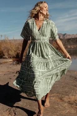 Discount Baltic Born Austin Kimono Dress | Green Print GreenPrint