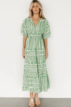 Discount Baltic Born Austin Kimono Dress | Green Print GreenPrint