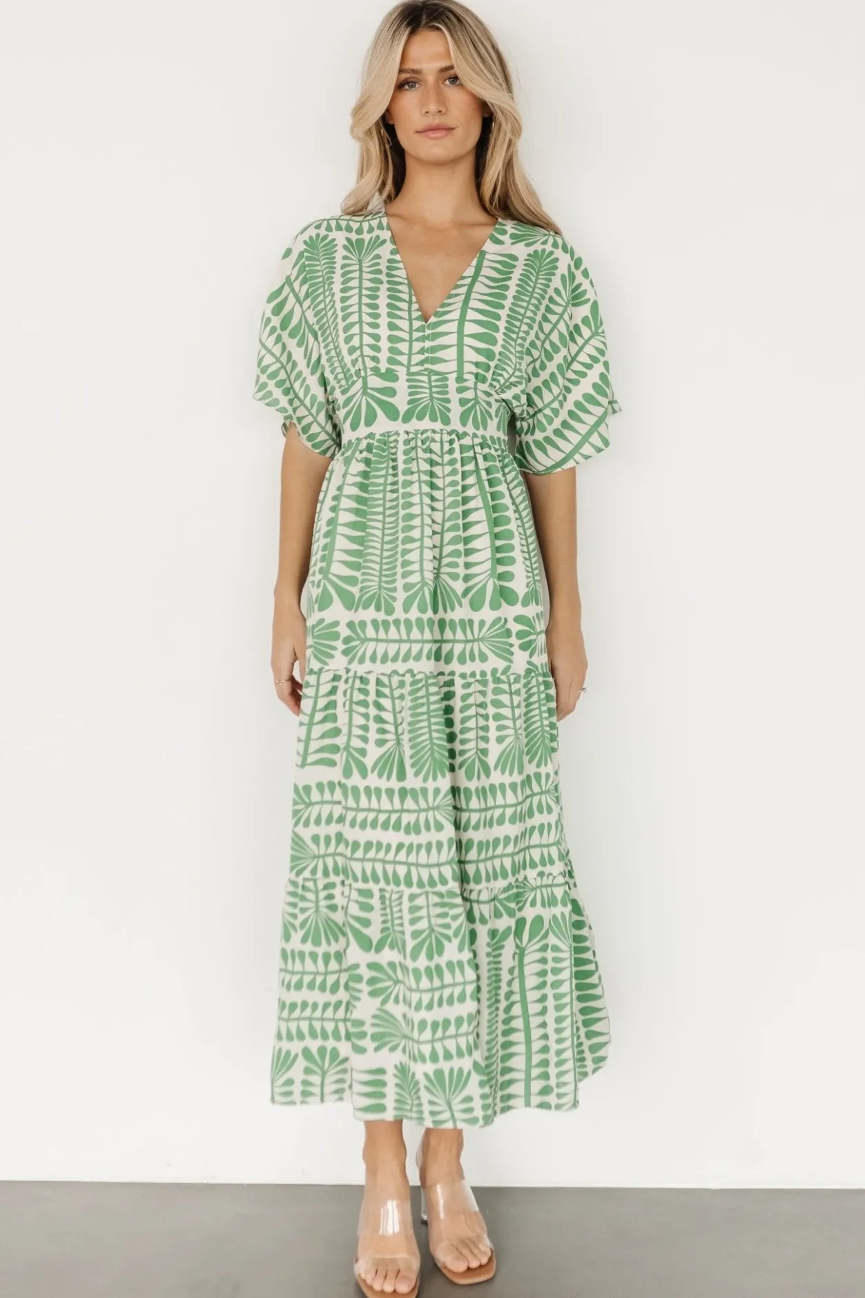 Discount Baltic Born Austin Kimono Dress | Green Print GreenPrint