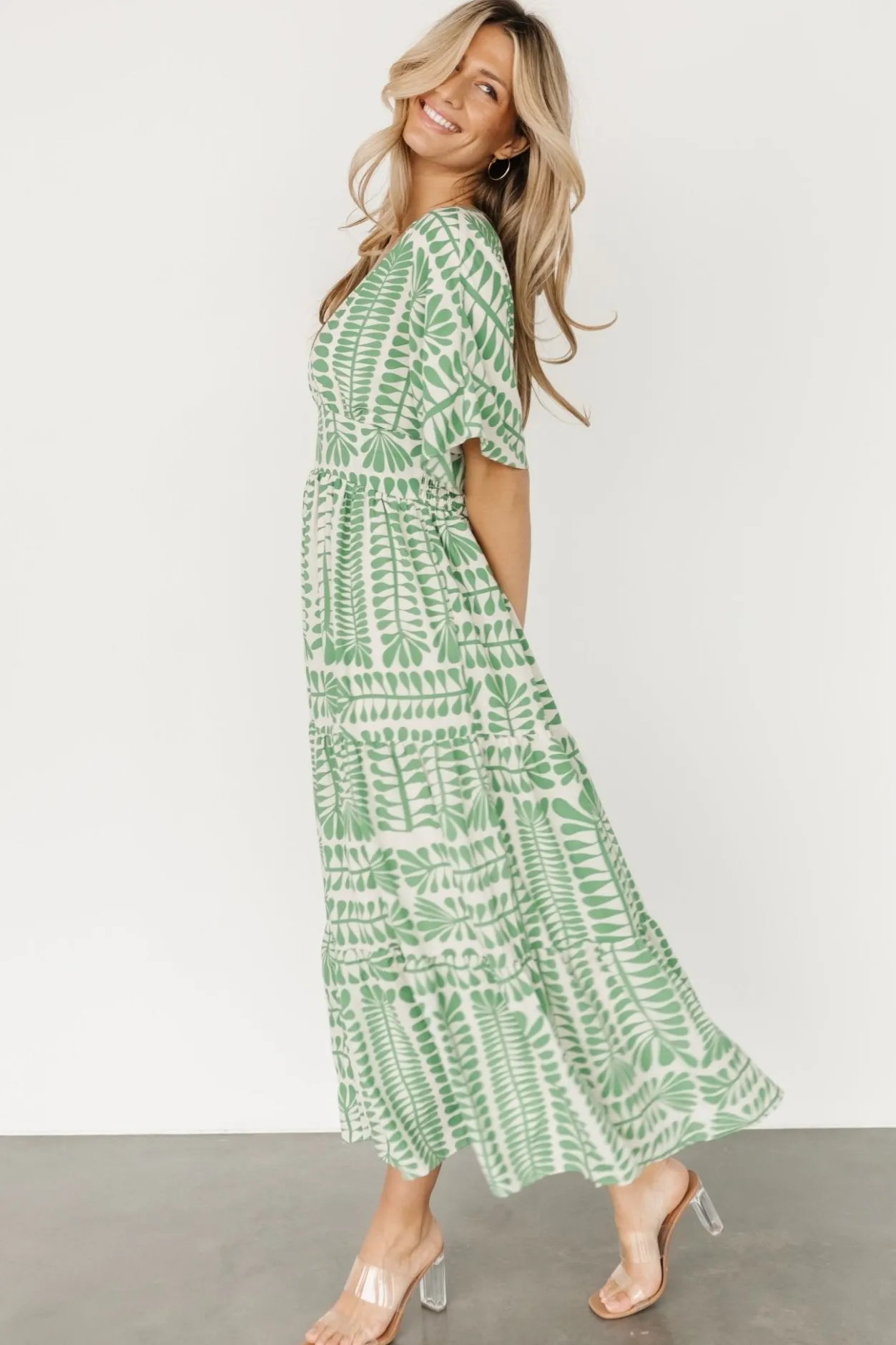 Discount Baltic Born Austin Kimono Dress | Green Print GreenPrint