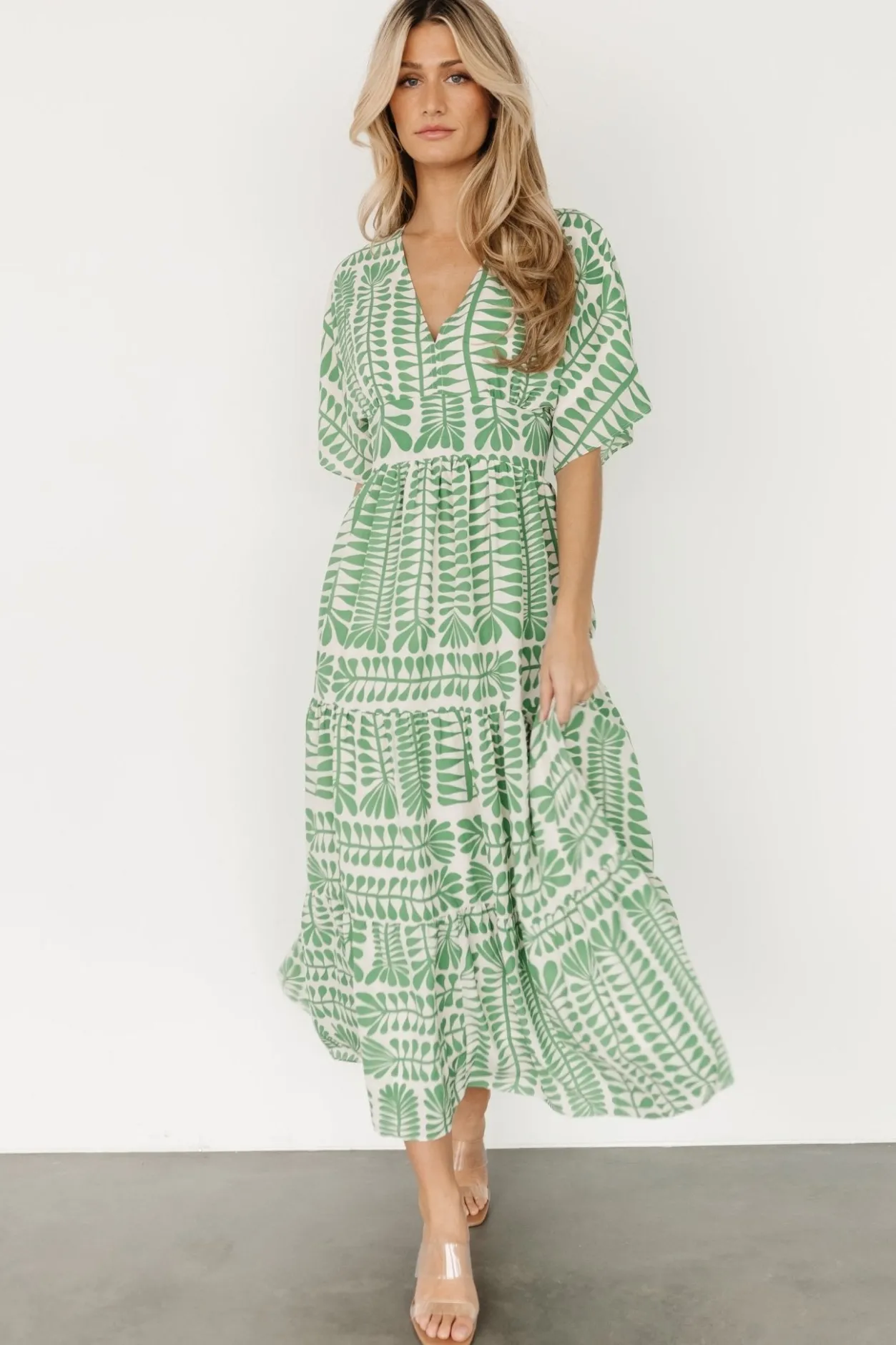 Discount Baltic Born Austin Kimono Dress | Green Print GreenPrint