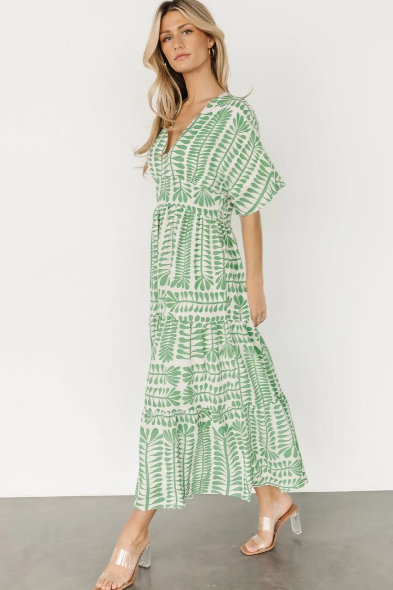Discount Baltic Born Austin Kimono Dress | Green Print GreenPrint