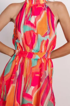 Fashion Baltic Born Autumn Halter Maxi Dress | Fuchsia Multi FuchsiaMulti