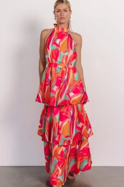 Fashion Baltic Born Autumn Halter Maxi Dress | Fuchsia Multi FuchsiaMulti