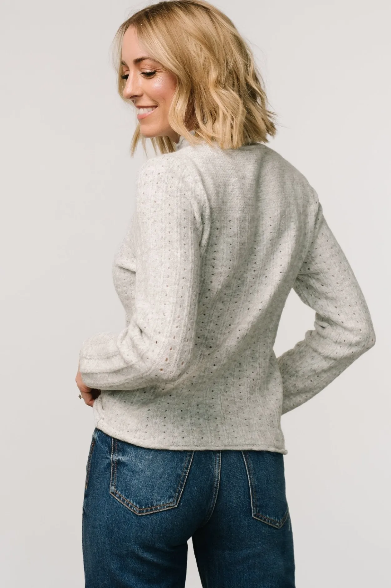 Best Baltic Born Avice Pointelle Sweater | Light Gray LightGray