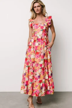 Online Baltic Born Ayla Tiered Maxi Dress | Pink Multi Floral PinkMultiFloral