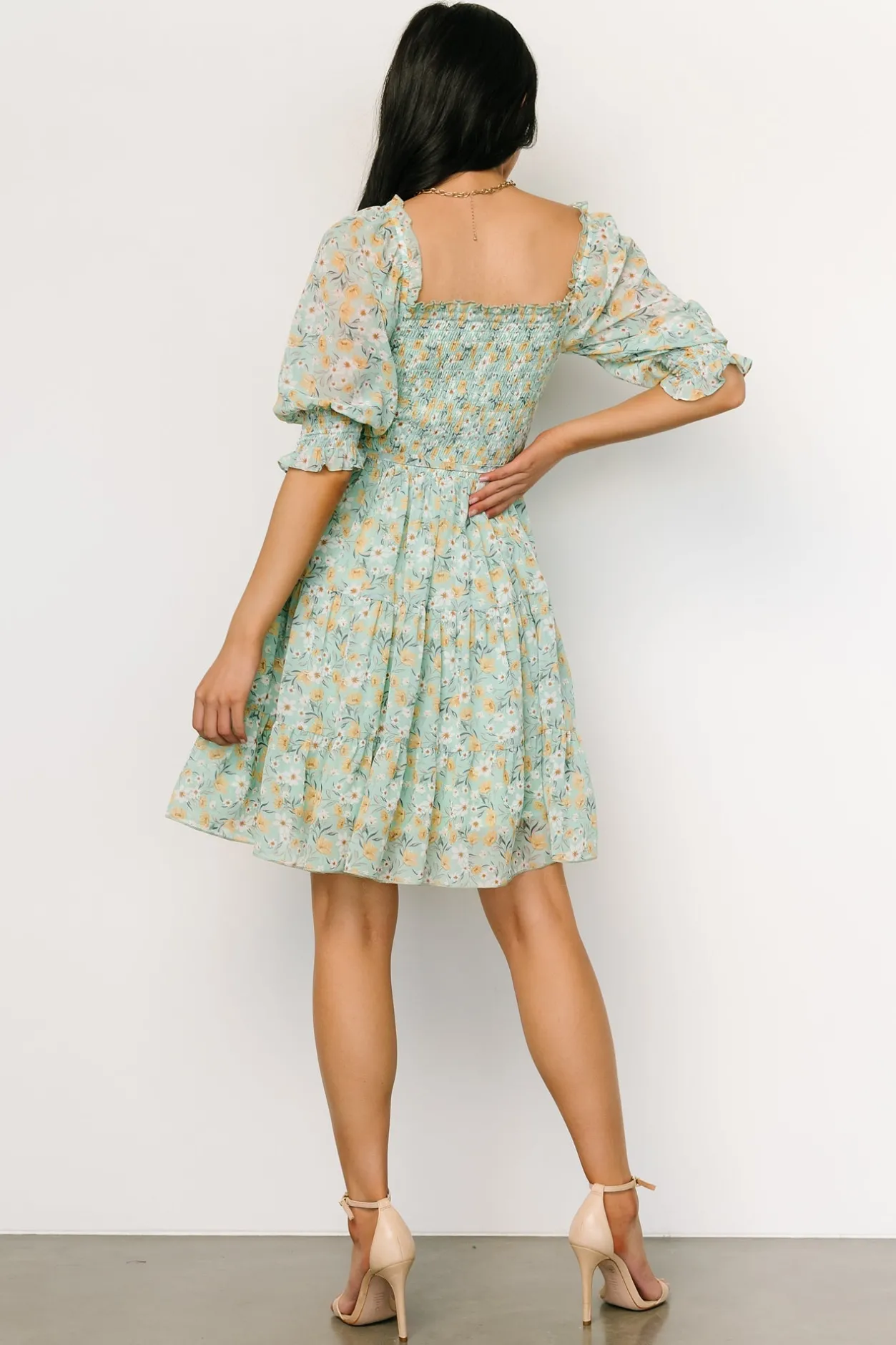Fashion Baltic Born Azlyn Smocked Short Dress | Sage Floral SageFloral