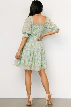 Fashion Baltic Born Azlyn Smocked Short Dress | Sage Floral SageFloral