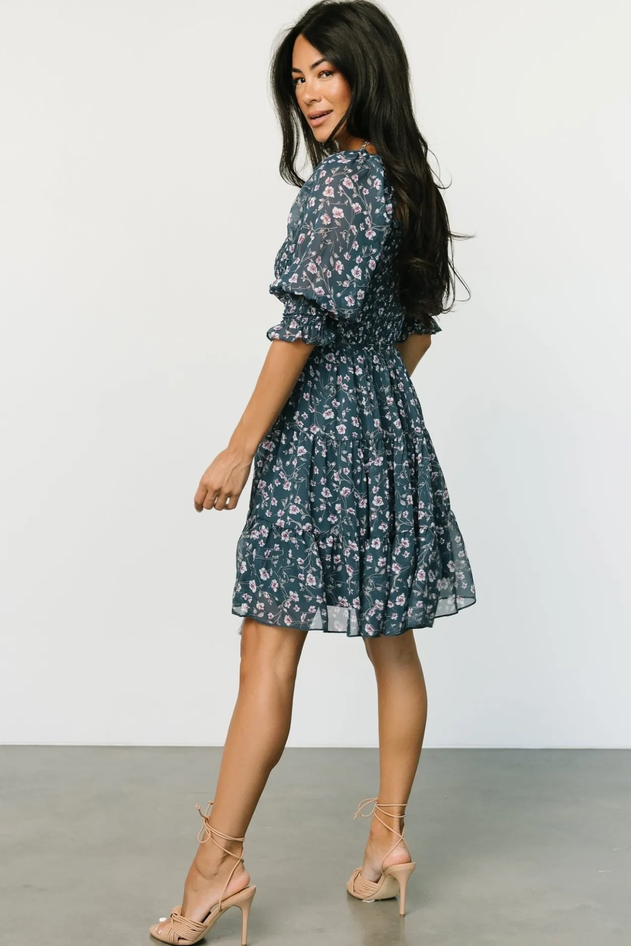 Hot Baltic Born Azlyn Smocked Short Dress | Blue Multi BlueMulti