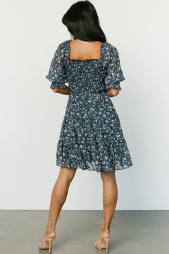 Hot Baltic Born Azlyn Smocked Short Dress | Blue Multi BlueMulti