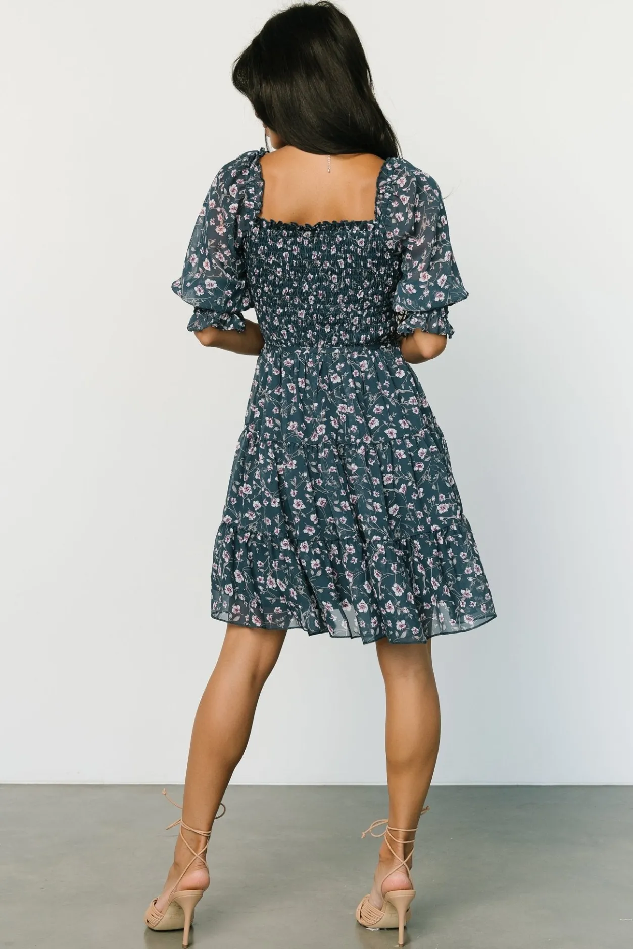 Hot Baltic Born Azlyn Smocked Short Dress | Blue Multi BlueMulti