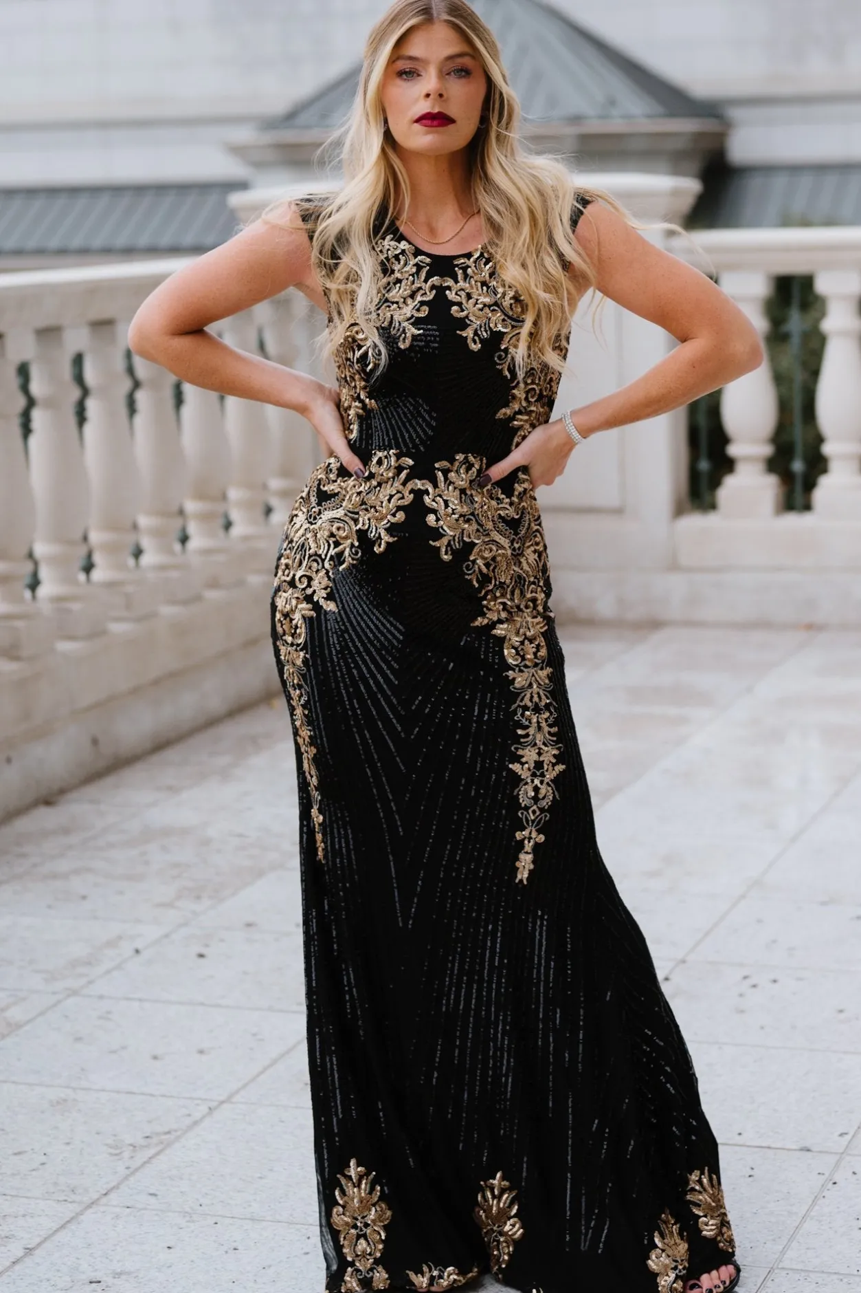 Sale Baltic Born Azura Gown | Black + Gold Black+Gold
