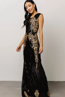 Sale Baltic Born Azura Gown | Black + Gold Black+Gold