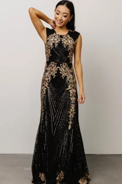 Sale Baltic Born Azura Gown | Black + Gold Black+Gold