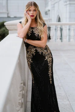 Sale Baltic Born Azura Gown | Black + Gold Black+Gold