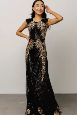 Sale Baltic Born Azura Gown | Black + Gold Black+Gold