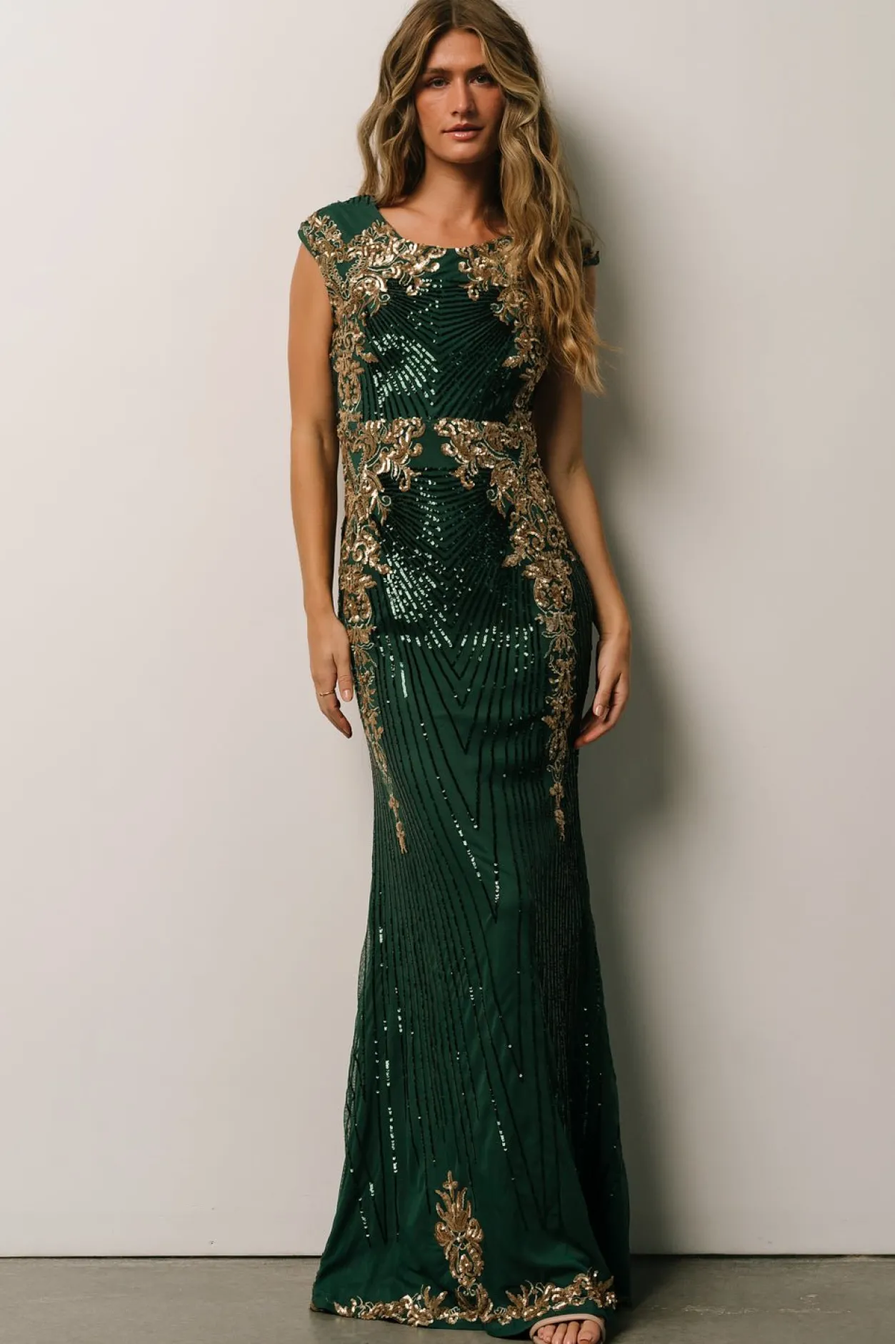Online Baltic Born Azura Sequin Gown | Green + Gold Green+Gold
