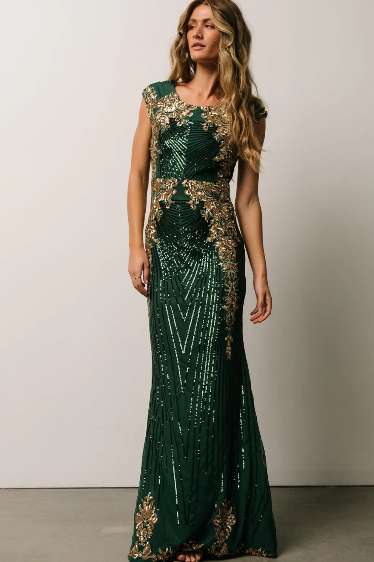 Online Baltic Born Azura Sequin Gown | Green + Gold Green+Gold