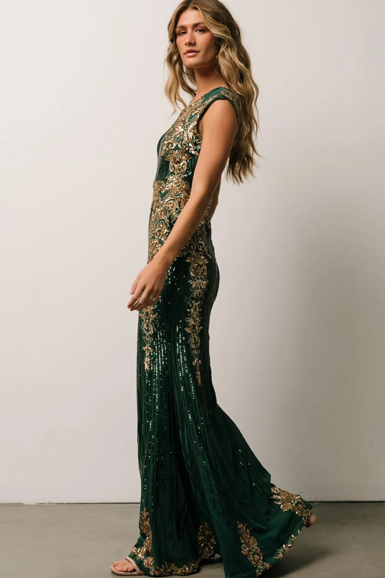 Online Baltic Born Azura Sequin Gown | Green + Gold Green+Gold