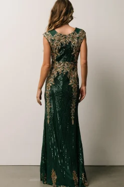Online Baltic Born Azura Sequin Gown | Green + Gold Green+Gold