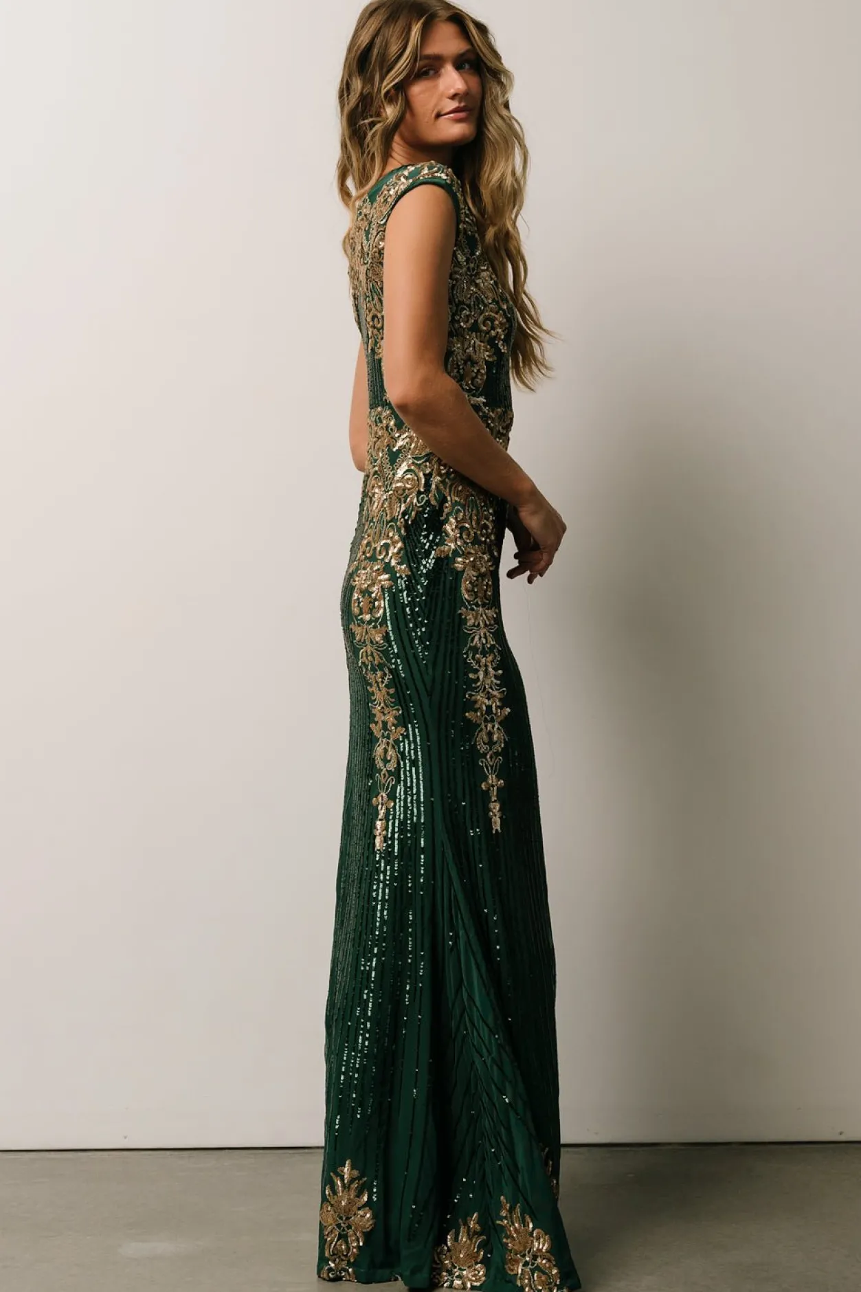 Online Baltic Born Azura Sequin Gown | Green + Gold Green+Gold