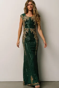 Online Baltic Born Azura Sequin Gown | Green + Gold Green+Gold
