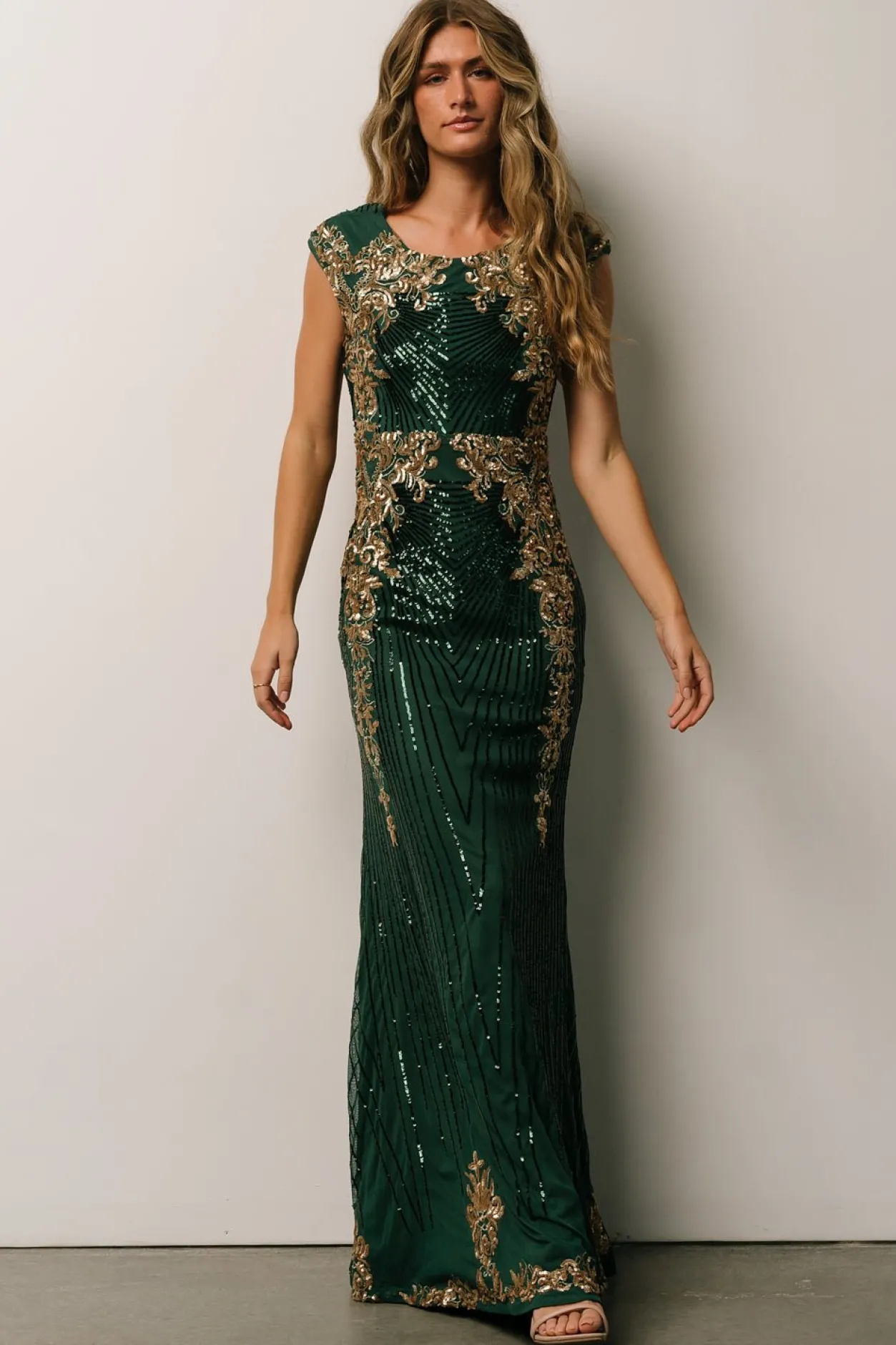 Online Baltic Born Azura Sequin Gown | Green + Gold Green+Gold
