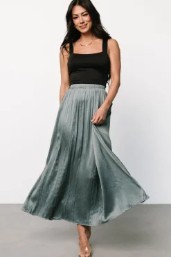 Outlet Baltic Born Baker Satin Skirt | Eucalyptus
