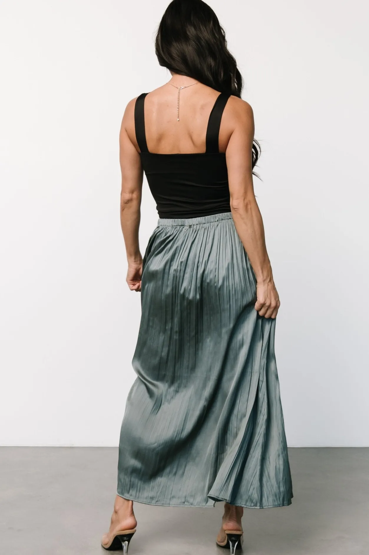 Outlet Baltic Born Baker Satin Skirt | Eucalyptus