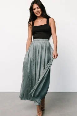 Outlet Baltic Born Baker Satin Skirt | Eucalyptus