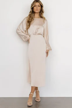 Outlet Baltic Born Balta Satin Midi Dress | Champagne