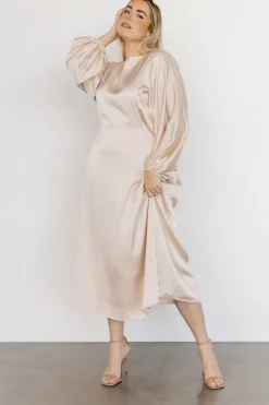 Outlet Baltic Born Balta Satin Midi Dress | Champagne