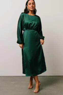 Sale Baltic Born Balta Satin Midi Dress | Emerald